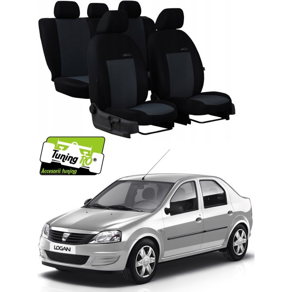 Huse Scaune Dedicate Dacia Logan Sedan bancheta fractionata 2004-2012 Premium 100% bumbac si textil
