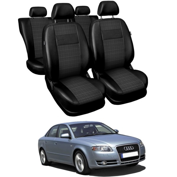 Huse Scaune piele Audi A4 B6,B7 2001-2007 din piele+textil premium