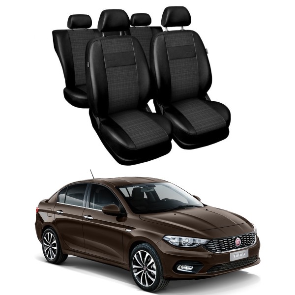 Huse Scaune din piele si material textil FIAT TIPO 2015-2019