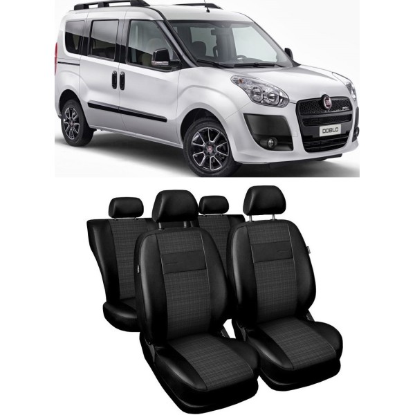 Huse Scaune din piele si material textil FIAT DOBLO 2010-2019