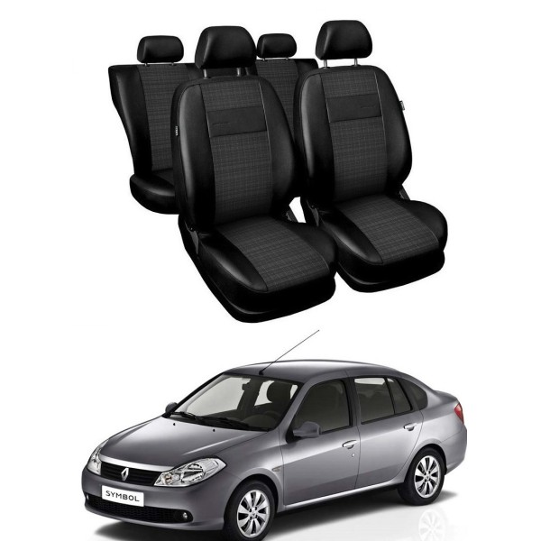 Huse Scaune piele si material textil Renault Symbol 2001-2012