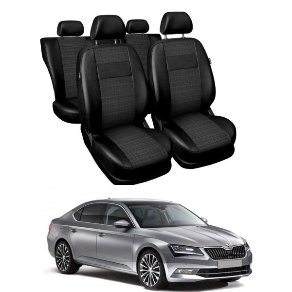 Huse Scaune din piele si material textil Skoda Superb 2015-2020