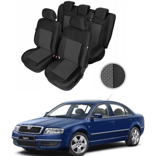 Huse Scaune Dedicate Skoda Superb 2001-2008 Premium Bancheta Fractionata