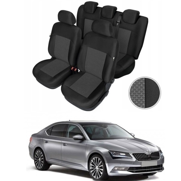 Huse Scaune Dedicate Skoda Superb 2015-2020 Premium Bancheta Fractionata