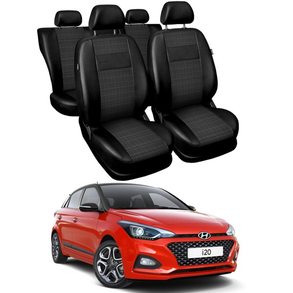 Huse Scaune Hyundai i20 2014-2019, piele+textil premium