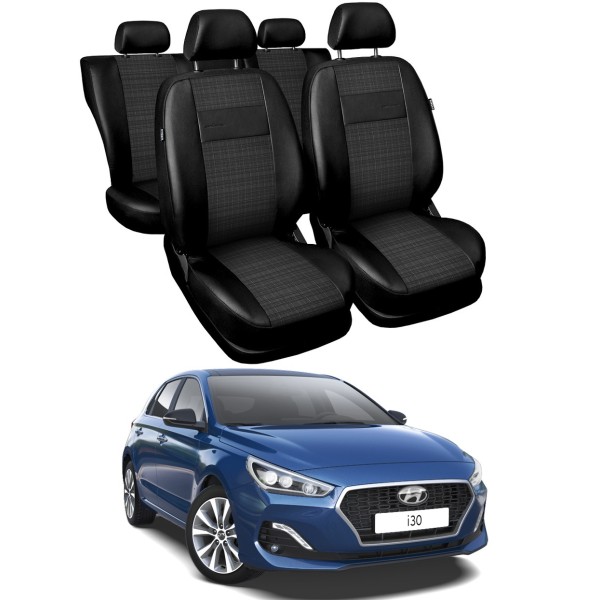 Huse Scaune Hyundai i30 2015-2019, piele+textil premium