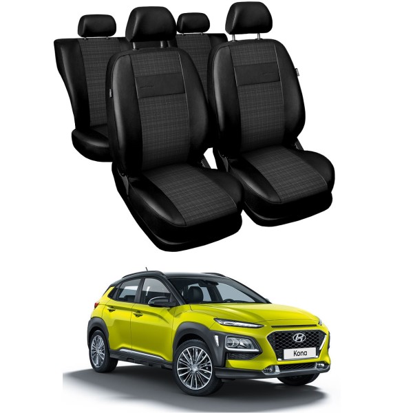 Huse Scaune Hyundai Kona 2017-2019, exclusive din peile si textil