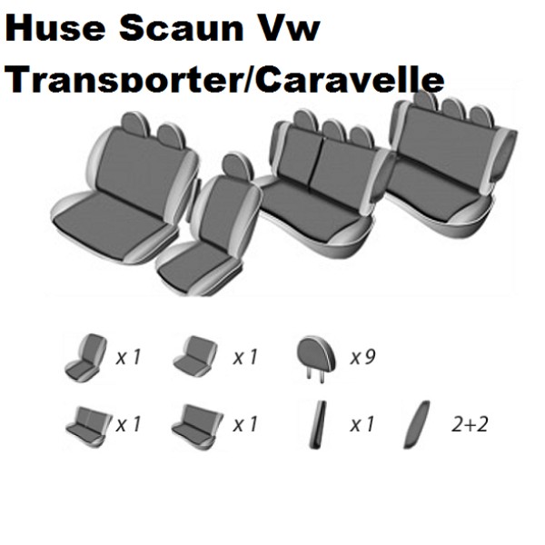 Huse Scaune 9 Locuri (8+1) Vw Transporter/Caravelle T5 2004-2013 Huse Scaune 9 Locuri (8+1) Vw Transporter/Caravelle T5 2004-2013
