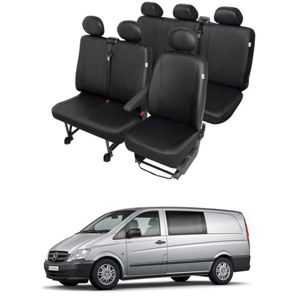 Huse Scaun din piele dedicate Mercedes Vito Viano 6 locuri 2003-2014