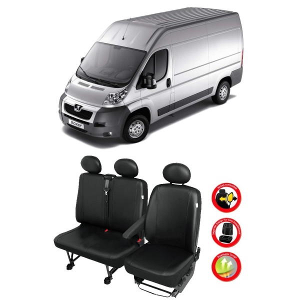 Huse Scaune din piele Peugeot Boxer 3 locuri (2+1) 2006-2014