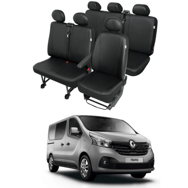 Huse Scaune din piele Renault Trafic 6 locuri 2014-2019