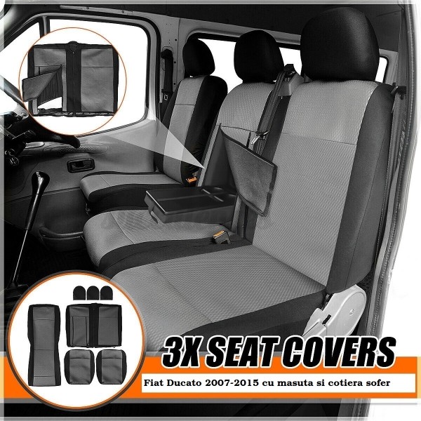 Huse Scaune 3 locuri Fiat Ducato 2007-2015 cu masuta si cotiera sofer