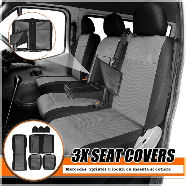 Huse Scaune 3 locuri Mercedes Sprinter 2019-2021 cu masuta si cotiera sofer