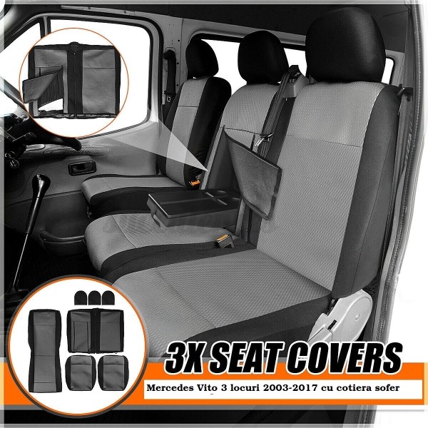 Huse Scaune 3 locuri Mercedes Vito 2016 cu masuta si cotiera sofer