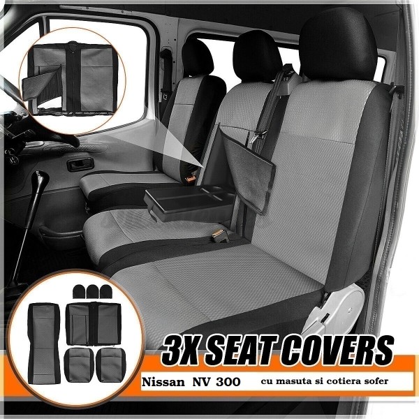 Huse Scaune 3 locuri Nissan NV300 cu masuta si cotiera sofer