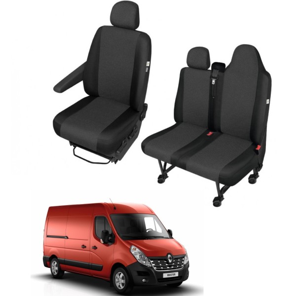 Huse Scaune 3 locuri Renault Master 2010-2018 cu cotiera si scaun pasager integrat