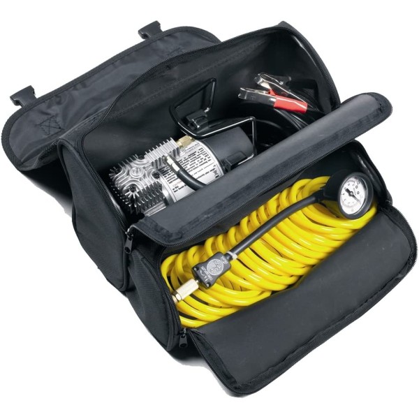 Compresor Auto Metalic cu umflare extrem de rapida 12v 350-400 PSI cu ghentuta de depozitare si furtun Compresor Auto Metalic cu umflare extrem de rapida 12v 350-400 PSI cu ghentuta de depozitare si furtun