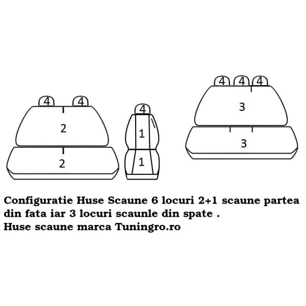 Huse Scaune 6 locuri Renault Trafic Kombi din bumbac 2001-2022
