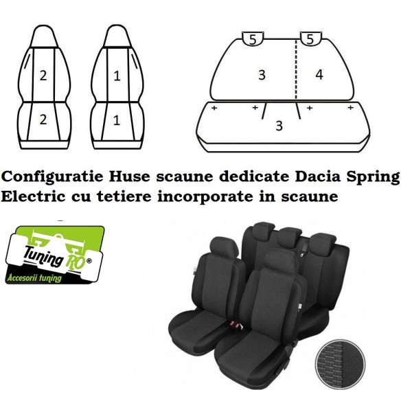 Huse Scaune Dacia Spring Electric model dedicat