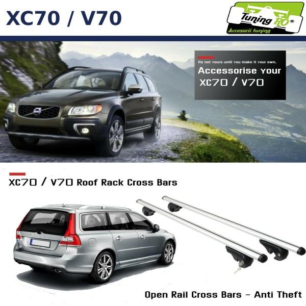 Bare Portbagaj Aero Volvo XC70 / V70 dedicate cu sistem antifurt