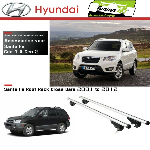 Bare Portbagaj Aero Hyundai Santa Fe 2001-2012 dedicate cu sistem antifurt