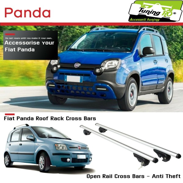 Bare Portbagaj Aero Fiat Panda 2008-2020 dedicate cu sistem antifurt