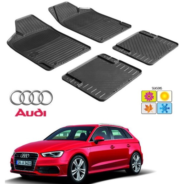 Set covorase auto Hitech din cauciuc Audi A3 2012-2016 8V