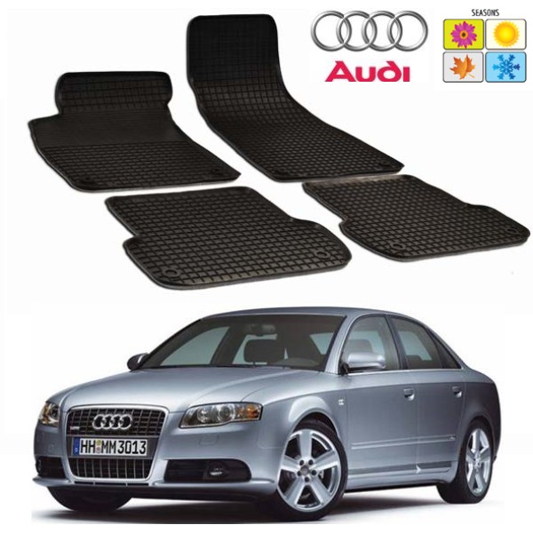 Set covorase auto Hitech din cauciuc pentru Audi A4 B7 2004-2007 Sedan/Combi