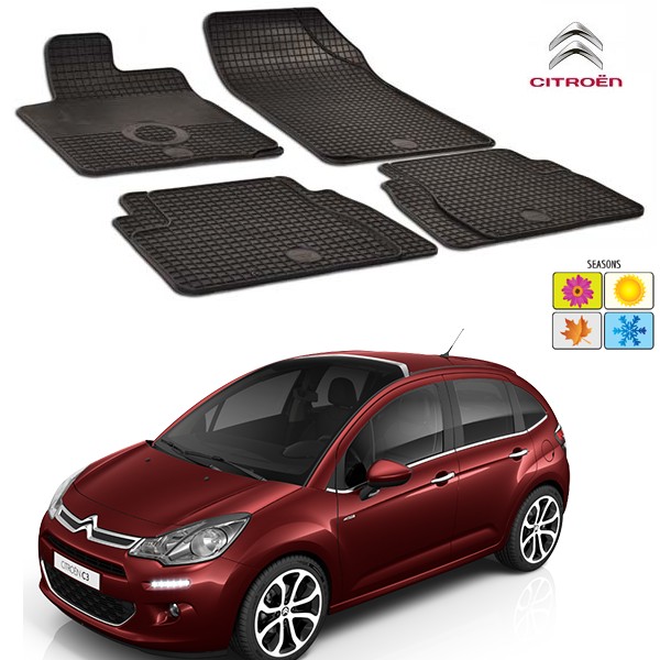 Set covorase auto Hitech din cauciuc Citroen C3 2009-2016