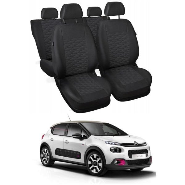 Huse Scaune Citroen C3 2013-2020 dedicate din bumbac premium