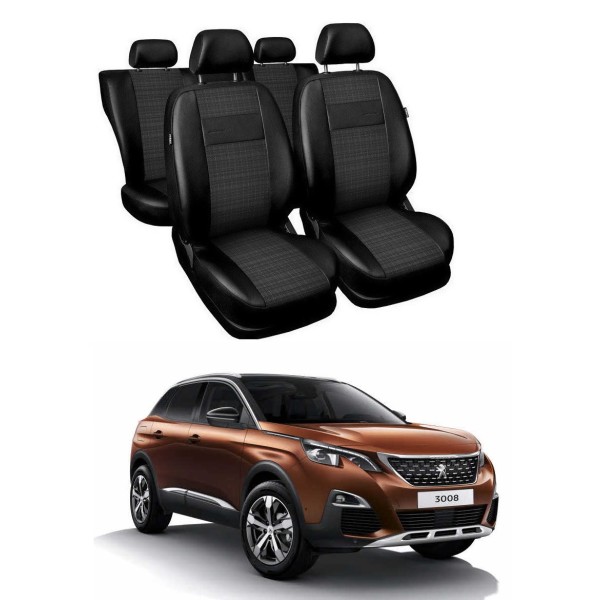 Huse Scaune Peugeot 3008 2017-2020 din piele si textil