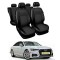 Huse Scaune piele Audi A4 B9 2016-2019 din piele+textil premium Huse Scaune piele Audi A4 B9 2016-2019 din piele+textil premium