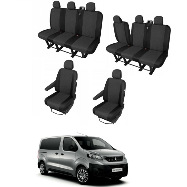 Huse Scaune 8 locuri Peugeot Expert Kombi 2018-2020 dedicate din bumbac