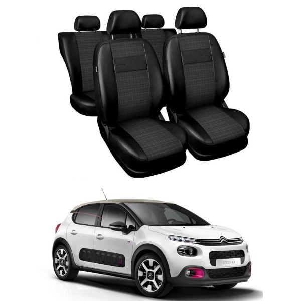 Huse Scaune piele si textil Citroen C3 2013-2020