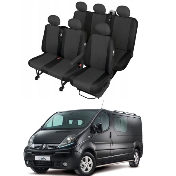 Huse Scaune 6 locuri Cabina Dubla Renault Trafic 2001-2014