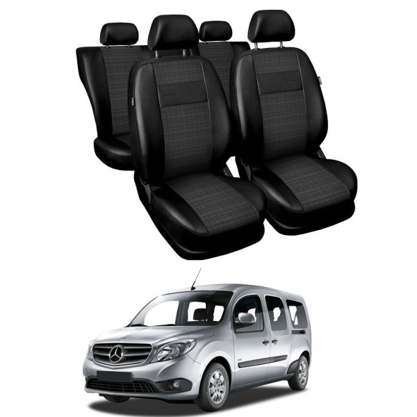 Huse Scaune Mercedes Citan Tourer din piele si material textil  5 locuri