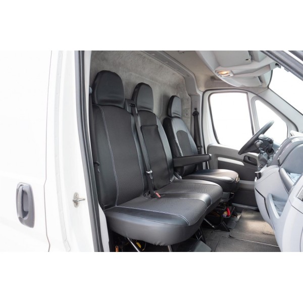 Huse Scaune piele si textil Peugeot Boxer 2006-2014 cu cotiera si masuta