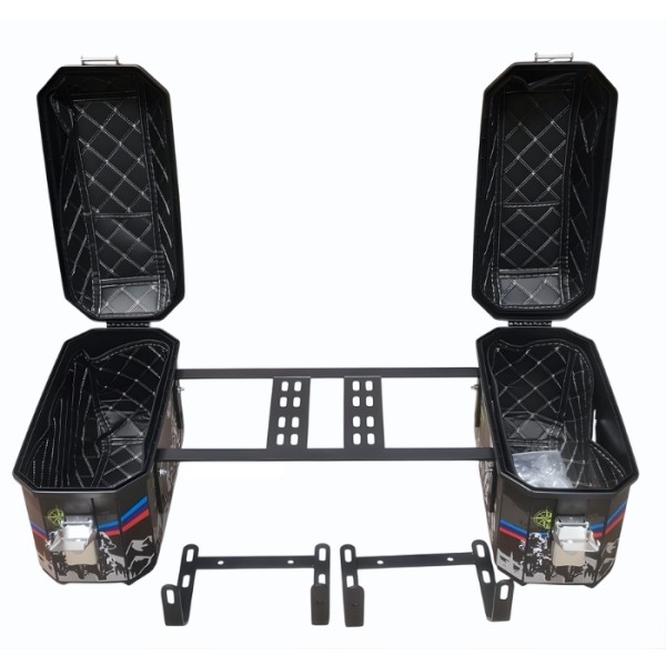 Set Cutii Laterale BMW G310GS Moto 45L cu Suport Metalic 49x21x30 cm – Side Case Motocicletă, Cutii Bagaj Waterproof, PP Rezistent