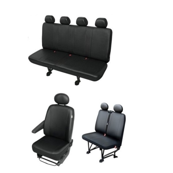 Huse Scaune Dedicate Ford Transit 2019-2023 Cabina Dubla 7 Locuri ,Doka din Piele