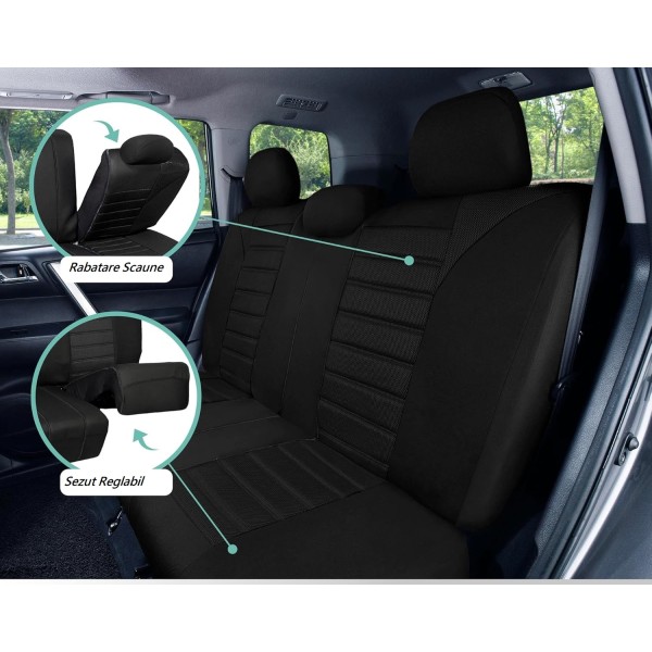 Huse Scaune SKODA KAMIQ 2019-2024 Bancheta Fractionata Culoare Negru Complet Huse Scaune SKODA KAMIQ 2019-2024 Bancheta Fractionata Culoare Negru Complet