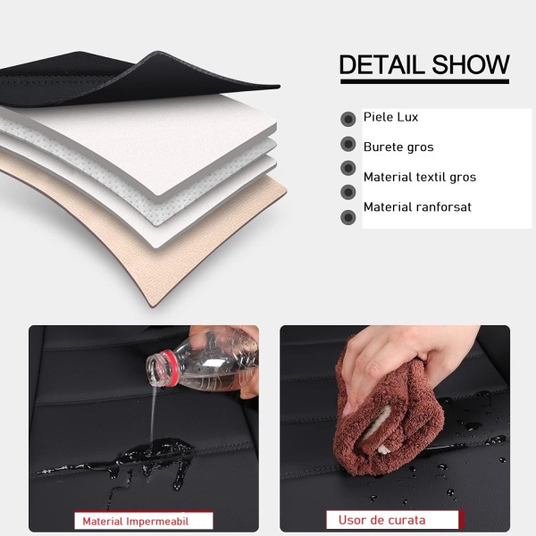 Huse Scaune Piele culoare Negru Gri Skoda Octavia IV 2019-2024 Huse Scaune Piele culoare Negru Gri Skoda Octavia IV 2019-2024