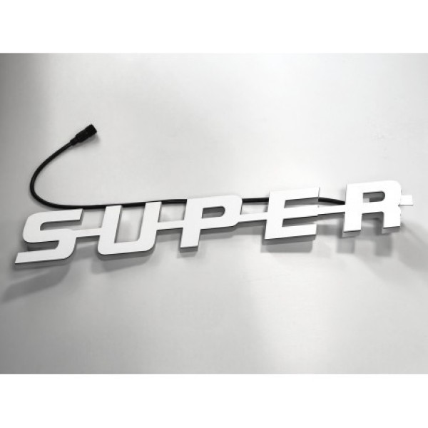 Emblema Super luminata led Alb Grila Scania R Super Alb 40x7cm 24V Emblema Super luminata led Alb Grila Scania R Super Alb 40x7cm 24V