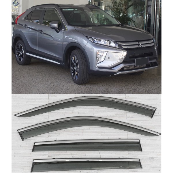 Set Paravanturi Mitsubishi Eclipse Cross 2018-2024 fata spate cu contur Cromat Premium