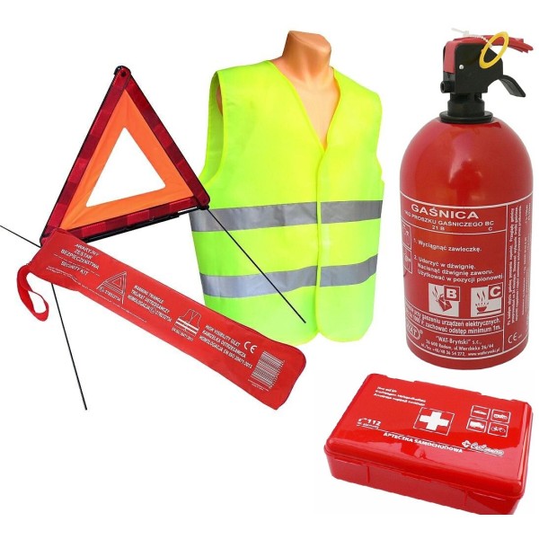 Kit Siguranta auto Stingator 1kg trusa medicala triunghi si vesta