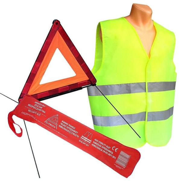 Kit Siguranta auto Stingator 1kg trusa medicala triunghi si vesta
