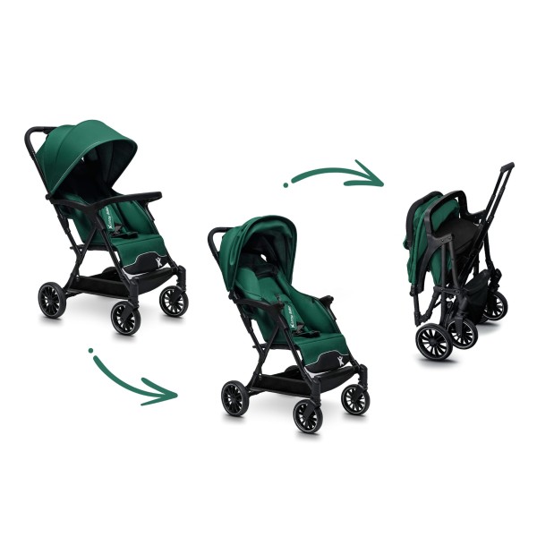 Carucior copii Little Rider Siena Culoare Verde, pliabil, ușor, compact Certificare Siguranta