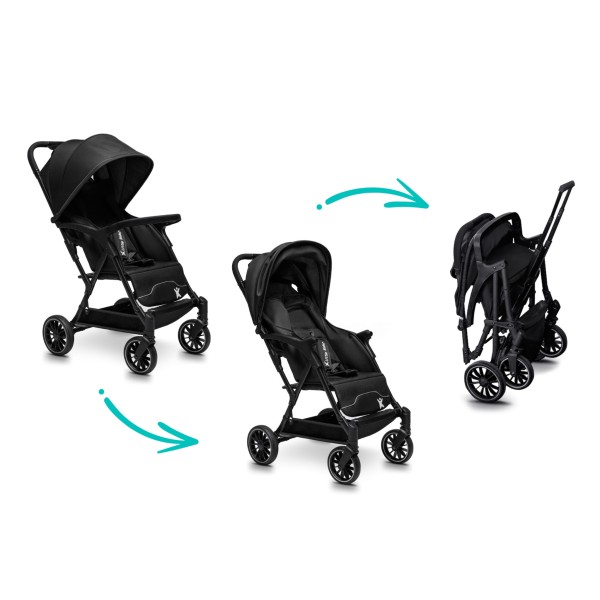 Carucior copii Little Rider Siena Culoare Negru pliabil, ușor, compact Certificare Siguranta