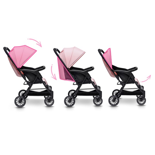 Carucior copii Little Rider Siena Culoare Roz pliabil, ușor, compact Certificare Siguranta