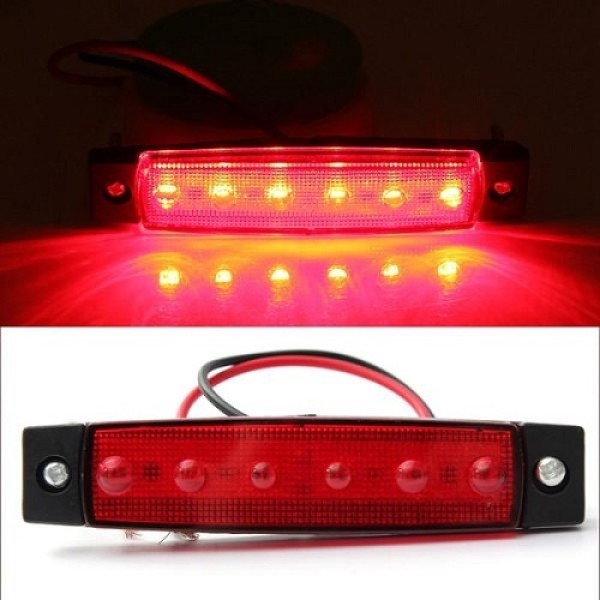 Lampa gabarit 6 LED 12 V lumina rosie