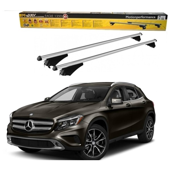 Bare portbagaj dedicate Mercedes GLA 2014-2018 din aluminiu cu sistem antifurt si cheie